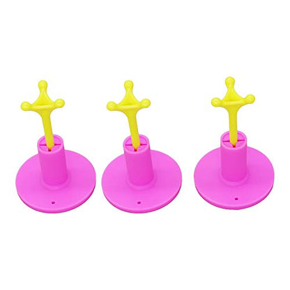Golf Rubber Tee Holder Set for Golf Driving Range Tee Practice Tool Pack of 3 - color: Pink