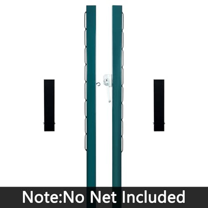 Luwint Square Pickleball Posts, Heavy Duty Steel Outdoor Pickleball Poles with Ground Sleeves, Permanent in Ground Pickleball Net System for Driveway Backyard Court