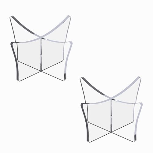 Acrylic Large Ball Stand Holder 4.7x2.6 Inch, 2-Pack Display Stand for Football Basketball Soccer, Clear Volleyball Rugby Case Rack - size: 4.7x2.6 inch