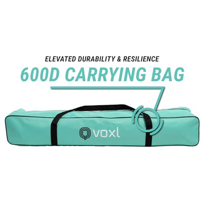 Premium Portable Pickleball Net - Tournament Series - Voxl Pickleball. All Weather Construction. Regulation Size. Indoor and Outdoor Use. Durable Frame, Net, Carrying Bag. Easy Set Up and Take Down.