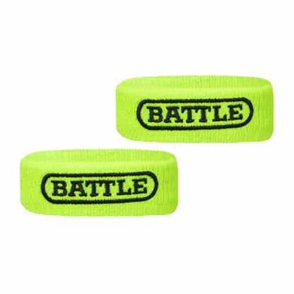 Battle Football Armbands - High-Performance Bands for Football Athletes - Includes 2 Bicep Bands - Ultra-Soft Material to Wick Away Sweat and Keep Hands Dry and Comfortable - Machine Washable - color: Neon Green