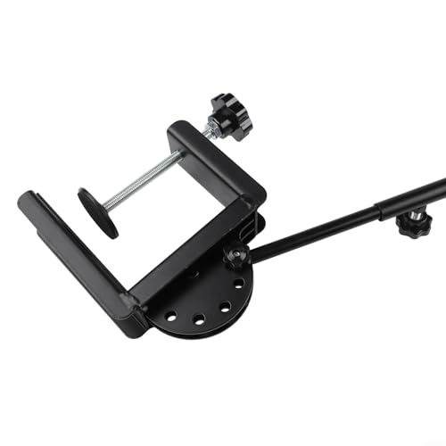 Table Tennis Trainer with Adjustable Retractable Arm, Topspin Practice Device for Indoor Coordination Training, Plastic and Metal Loop Tool with Fixing Clamp for Various Tables