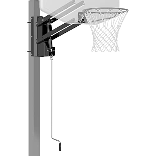 Spalding U-Turn® Basketball Backboard Lift System | Adapts to Fit 4" Square Pole or 3.5" Round Pole | Adjustable Height