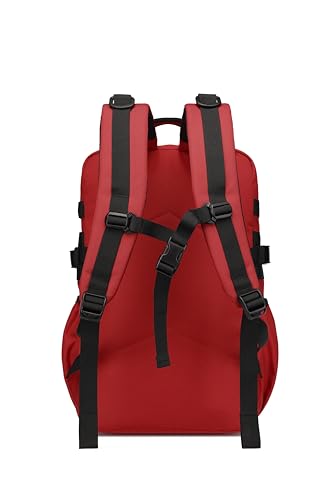 Wotony Military Tactical Backpack for Men Waterproof Daypack 3 Day Assault Pack Molle Bag with Water Bottle Holder - color: Red, size: 25L