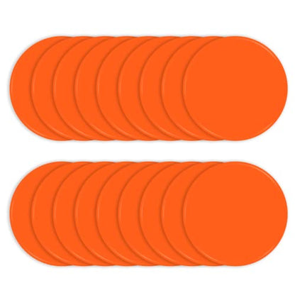 Poly Spots 4" or 9" Flat Cones Spot Markers for Gym/PE Training, Dance, 12/18/24 Pcs Non-Slip Rubber Floor Dots Flat Disc Markers for Soccer Basketball Sports Agility Drills, Classroom Activities - style: Orange 18 Pcs 9inch