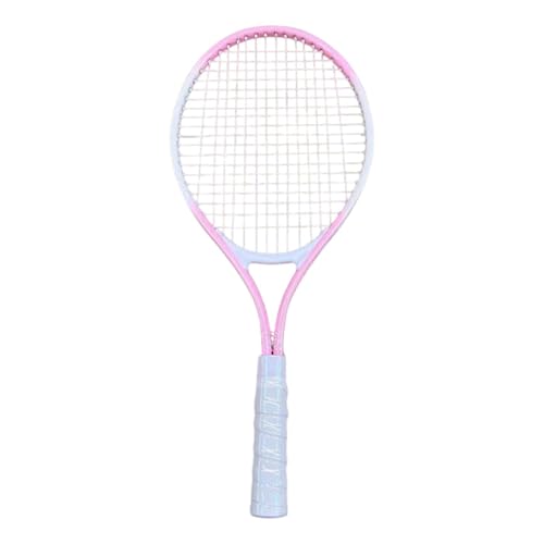 Menolana Tennis Racket Tennis Equipment Aluminum Alloy Frame Tennis Racquet High Strength Nylon Strings for Practice Training Garden - color: Pink White