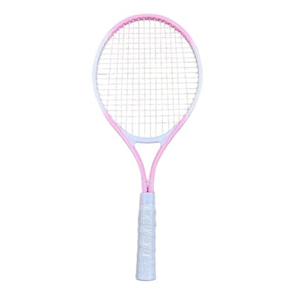 Menolana Tennis Racket Tennis Equipment Aluminum Alloy Frame Tennis Racquet High Strength Nylon Strings for Practice Training Garden - color: Pink White