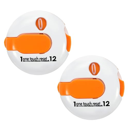 PATIKIL Golf Score Counter, Mini Golf Shot Stroke Attachment Counter Clicker Clip for Golfers Glove Bag - color: White Orange