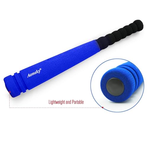 Aoneky 16.5 Inch Foam Baseball Bat for Toddlers 1-3 Years - Soft & Safe First T-Ball Bat, Mini Lightweight Beginner Bat for Kids, Indoor Outdoor Toy (Blue 1)