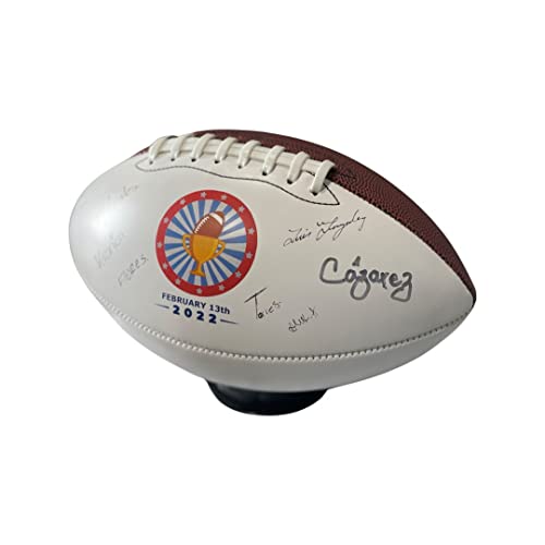 Super Bowl Football 2022 Party Decoration Trophy, Autograph Football Full Size 12 Inch Official Size 9, Table Centerpiece Decor for Touchdown Game Day Party