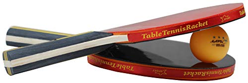 MAPOL Quality Ping Pong Paddle Set - 4 Professional Table Tennis Rackets/Paddles - 8 Premium 3-Star Balls, Portable Cover Case Holder Included