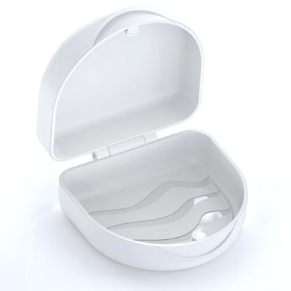 Orthodontic Mouthguard Case Dental Retainer Case-White - color: White