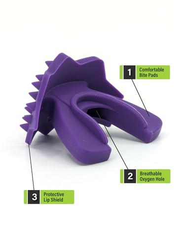 Loudmouth 3D SpikeSurge Football Mouth Guard with Strap, Fits Adult & Youth, Mouth Guard Football Accessories (Frog Dark Purple) - color: Frog Dark Purple