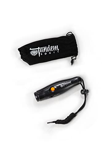 Tandem Sport 3 Tone Electronic Whistle - Loud Electric Whistle for Coaches - 3 Tone Handheld Whistle for Referees, Practices, Games - Multipurpose Coaching Whistle with Lanyard - Black