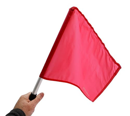 Tandem Sport Deluxe Red Linesman Flags - Comfortable Soft Grip Handles - Volleyball and Soccer Ref Flags - Set of 2 with Carrying Bag