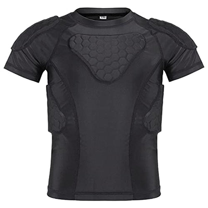 Youth Padded Compression Shirt Rib Protector for Football Protective Gear Baseball Padded Shirt Kid Child Boys