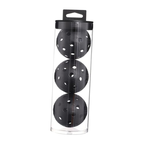 3X Pickleball Ball Practice Toy Ball, Specifically Designed Pickle Balls, Pickleball Accessories for Outdoor Indoor - color: Black