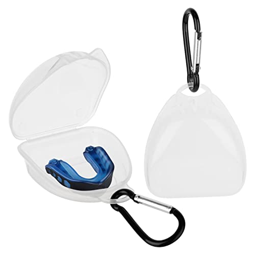Cosmos 2 Pcs Sport Mouth Guard Case Mouth Guard Storage Box, Snap Lock Closure with Vent Holes and Carry Clips for Football Boxing Wrestling BBJ Hockey Outdoor Sports