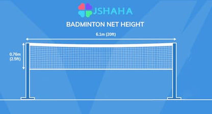 Badminton Net Nylon Portable Tennis Net Set - for Tennis Sport Net for Indoor/Outdoor, Backyard,Schoolyard,Garden, 20 FT x 2.5 FT (Without Frame)