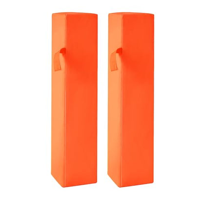 Football End Zone Pylons,18" x 4" x 4" Sand Weighted Anchorless Football Pylons Field Markers, Football Pylons Football Accessories for Sports Game Training - style: 2Pcs