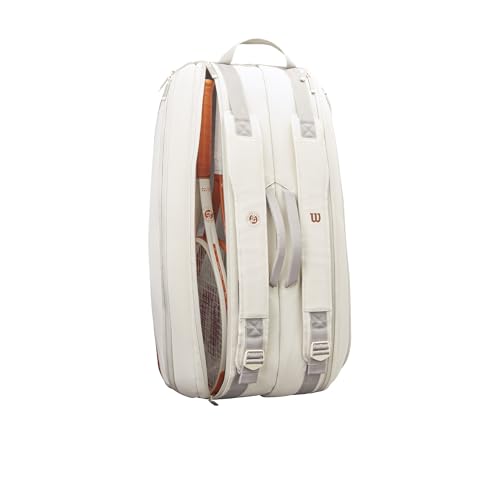 WILSON 2025 Roland-Garros Tennis Racket Bags - color: Cream/Clay, size: Holds up to 9 Rackets