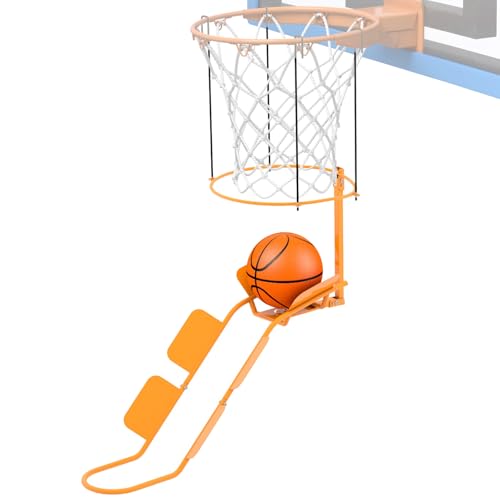 Steel Basketball Rebound System - 180° Rotatable Ball Rebound Attachment, Suitable for Indoor/Outdoor Hoops | Time-Saving Shooting Training Accessory