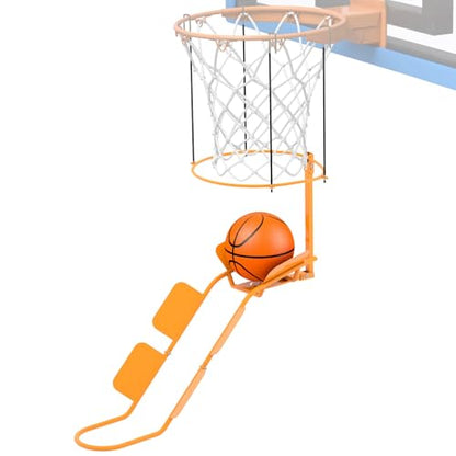 Steel Basketball Rebound System - 180° Rotatable Ball Rebound Attachment, Suitable for Indoor/Outdoor Hoops | Time-Saving Shooting Training Accessory