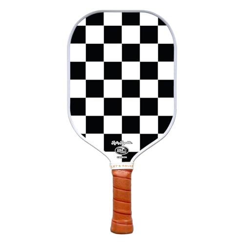 Officially Licensed Pickleball Paddle - USA Pickleball Association Approved Racket - Lightweight Honeycomb Core, Carbon Fiber Exterior, Premium Leather Grip for Comfort - color: The Rally