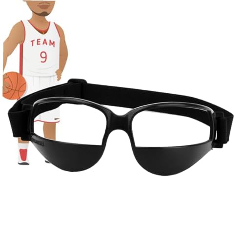 Basketball Anti-Low Head Training Glasses Sports Eyewear for Ball Handling Comfortable Soft Design for Youth Adults Black