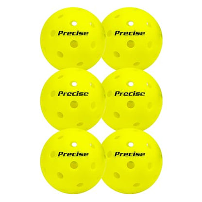 PRECISE Pickleball Balls – Outdoor A 40 Model with 40 Holes – USAPA Approved – Durable Flight Design - color: Yellow, size: 6 Balls