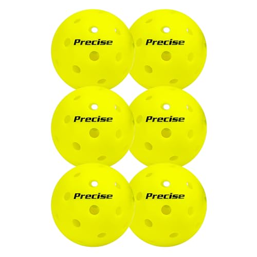 PRECISE Pickleball Balls – Outdoor A 40 Model with 40 Holes – USAPA Approved – Durable Flight Design - color: Yellow, size: 6 Balls