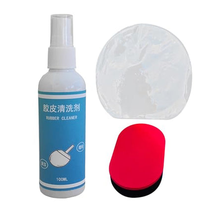 Table Tennis Racket Cleaner Kit - 100ml Racket Care Agent with Sponge,Eliminate Dirt and Dust, Optimal Spin and Control, Preserve Rubber and Restore Tackiness