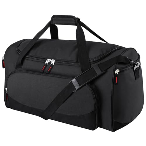 Uarition Gym Bag for Men - 55L Black Durable Large Duffle Bag for Travel, Workout, Fitness & Sport - color: Black