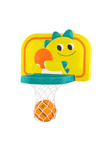 B. toys – Hanging Basketball Net – Adjustable Height – Mini Ball & Air Pump – Sports Toys & Active Play – 3+ Years– Dinosaur Dribbler - style: Basketball With Net