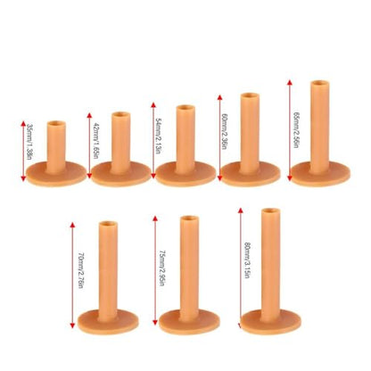 8Pcs Golf Tee Holders Heavy-Duty Rubber Base for Driving Range Indoor and Outdoor Golf Practice Hitting Mat Multi-Height Options 35mm-80mm