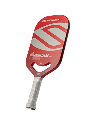 Selkirk Sport Amped Pro Air Pickleball Paddle | Explosive Speed & Power Fiberglass Pickleball Paddles | 16mm X5+ Core | | Assembled in USA - color: Red | Midweight, size: Invikta (Elongated Shape)