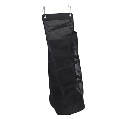 Sorandy Over The Door Hanging Sports Equipment Organizer, Large Capacity Nylon Mesh Storage Bag, Multiple Compartments Bag for Basketball, Football, Volleyball & Tennis Gear
