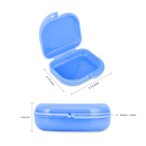 Orthodontic Retainer Case with Vent Holes, Denture Box Mouthguard Container Mouthpiece Aligner Case with Hinged Lid Snaps for Office|Travel|Household - 12 Months Warranty