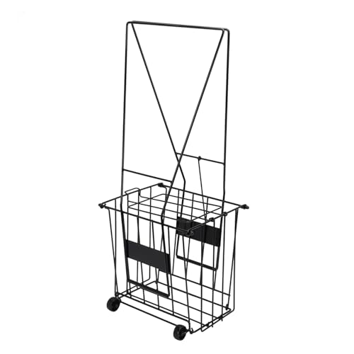 Portable Tennis Hopper, Foldable Base and Handles with Rolling Casters for Easy Ball Pick Up on Grass Rubberized Courts Concrete