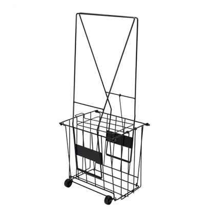 RiToEasysports Tennis Hopper, Portable Iron Frame Ball Collector with Rolling Casters Press Down Mechanism for Pick Up