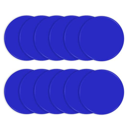 Poly Spots 4" or 9" Flat Cones Spot Markers for Gym/PE Training, Dance, 12/18/24 Pcs Non-Slip Rubber Floor Dots Flat Disc Markers for Soccer Basketball Sports Agility Drills, Classroom Activities - style: Blue 12 Pcs 9inch