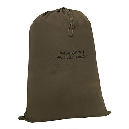 Rothco Canvas Barracks Bag – Rugged Multi-Functional Gym Travel Laundry Drawstring Sack - color: Olive Drab, size: 30" x 40"