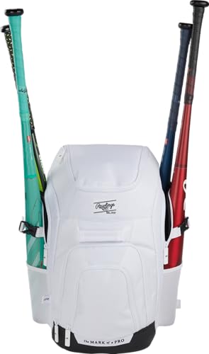 Rawlings | FRANCHISE 2.0 Player's Backpack | Baseball/Softball | Rec/Travel | Multiple Styles | Baseball/Softball - color: WHITE