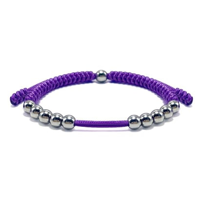 Premium Golf Stainless Steel 10 Bead Score Counter Bracelet, Golf Stroke Count Bracelet, Resizable Easy Adjust Golf Round Scoring Tracker, Durable Stylish Golf Accessory - style: Light Purple