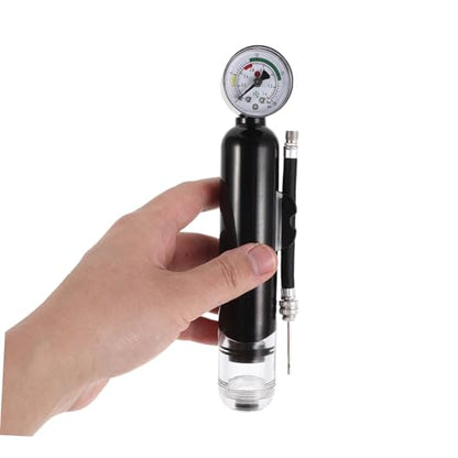 Operitacx Manual Ball Pump with Pressure Gauge for Basketball and Soccer – Portable Sports Ball Inflator with Nozzles, Handheld Air Pump for Football, Volleyball, Outdoor Travel