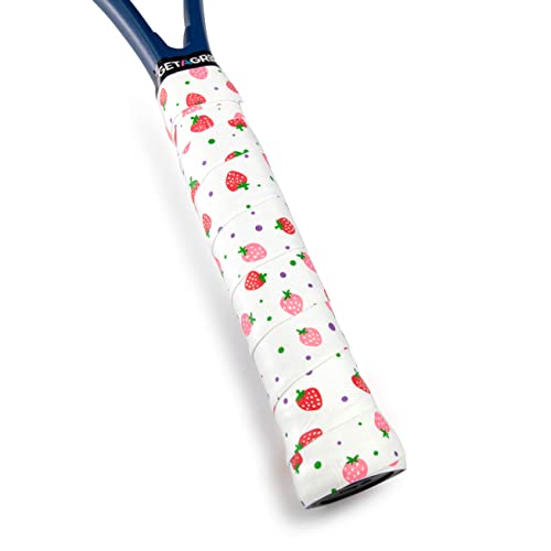 Get A Grip Racket Overgrips – Anti-Slip Tennis Grip Wrap, Sweat Absorbent & Quick-Dry Handle Tape for Tennis, Padel & Pickleball - color: Strawberries & Cream, size: 1 Grip