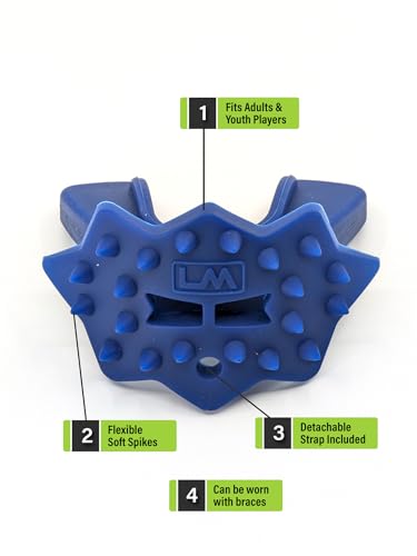 Loudmouth Football Mouth Guard - 3D SpikeSurge Football Mouthpiece with Strap, Fits Adult & Youth, Mouth Guard Football Accessories (Tiger Navy Blue) - color: Tiger Navy Blue
