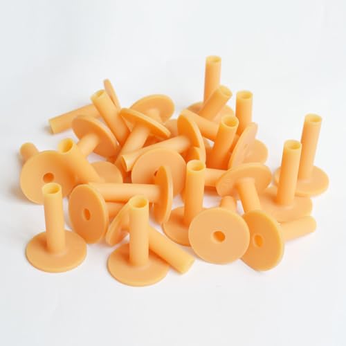 2 PCS Rubber Golf Tees – Durable and Sturdy, Ideal for Golf Courses and Driving Ranges - color: Yellow, size: 42mm