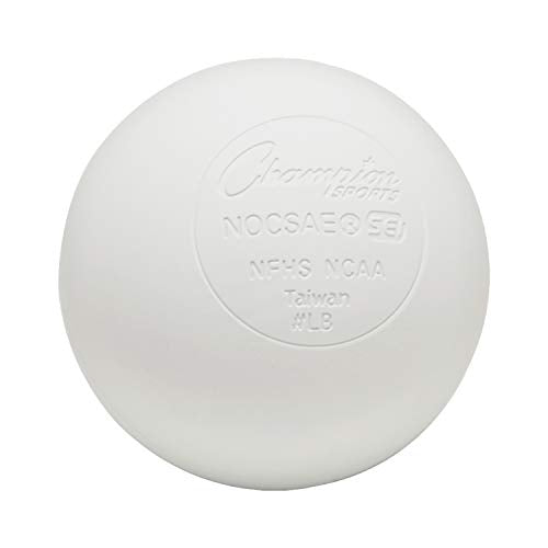 Champion Sports Lacrosse Balls & Rhino Skin® Foam Balls – Official Size Balls for Games, Practice & Training, NCAA, NFHS & SEI Certified, Multiple Colors, Packs & Styles Available - color: White, size: 1-Pack