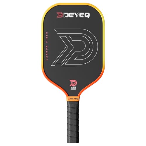 DGYGQ Pickleball Paddles, T700SC Power Carbon Fiber Pickleball Paddle with Polypropylene Honeycomb Core, Increased Power for Ultimate Spin & Consistency - color: Orange